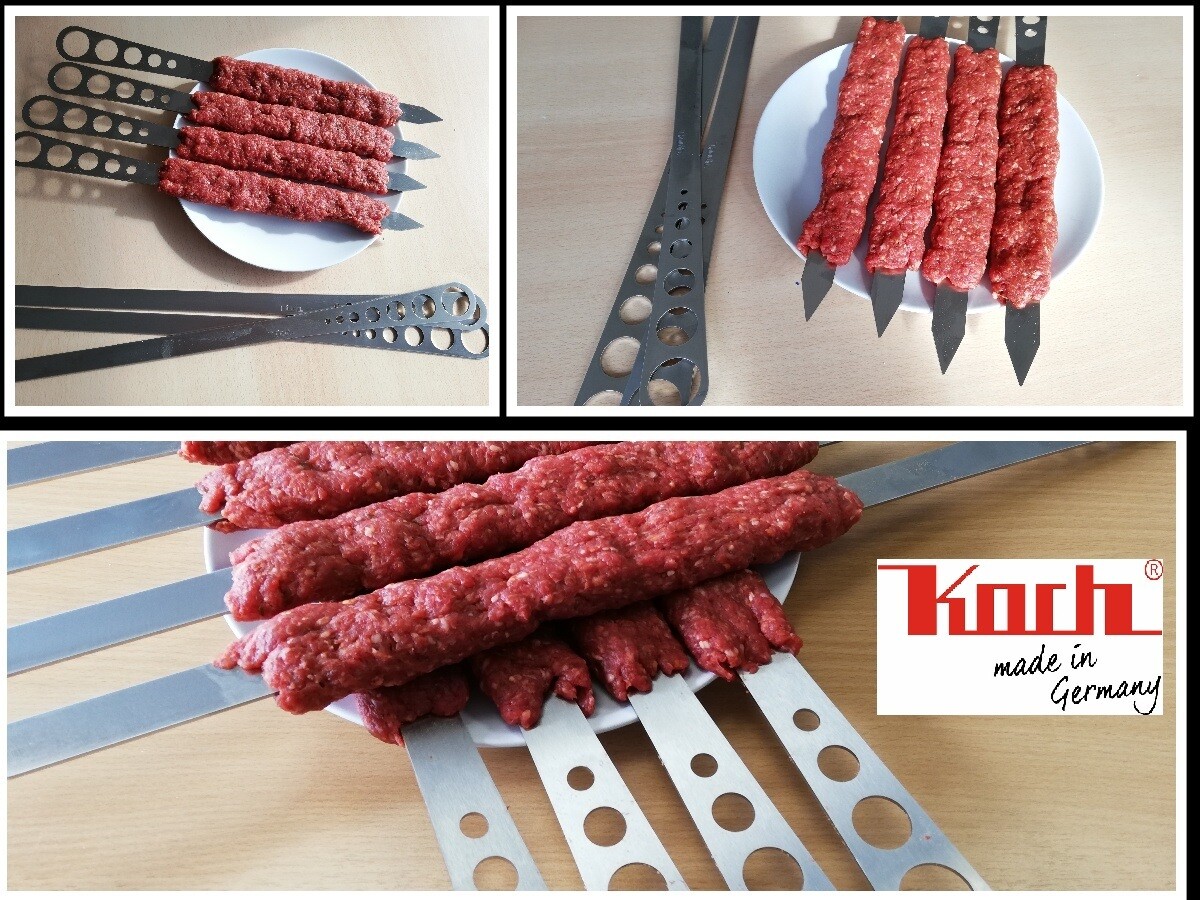 Edelstahl V2A Grillspieß #89 - XXL 64,5cm - Set 3 Stück