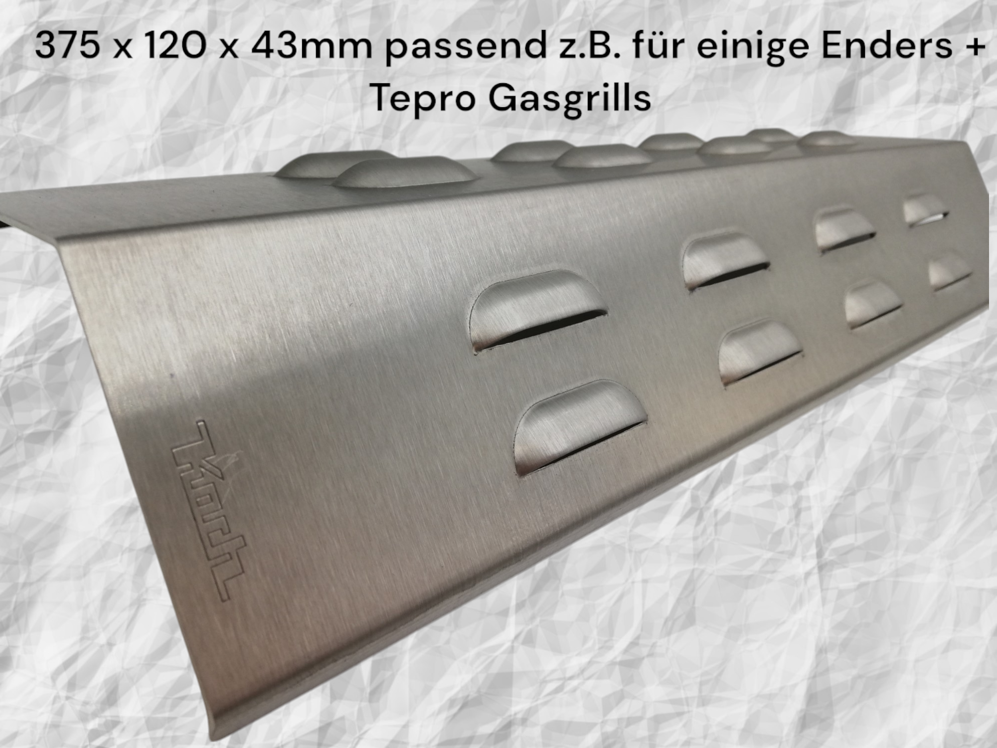 Flammenverteiler #29 - 375 x 120 x 43mm (u.A. für Enders, Tepro Buffalo, Grillstar, Napoleon, Outdoorchef)
