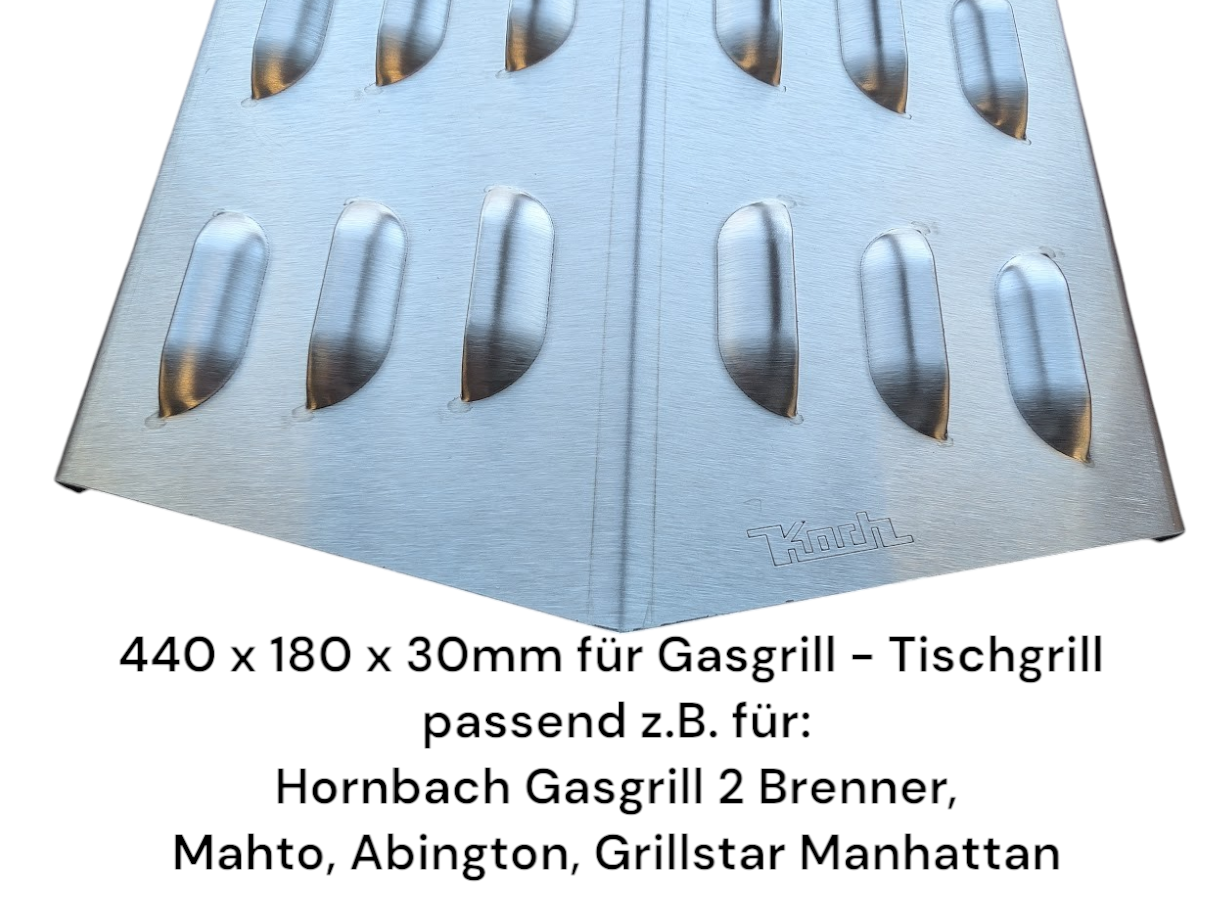 Flammenverteiler #15 - 440 x 180 x 30mm - (für Hornbach Tischgrill, Taino Mahto, Abington ,Grillstar Manhattan)