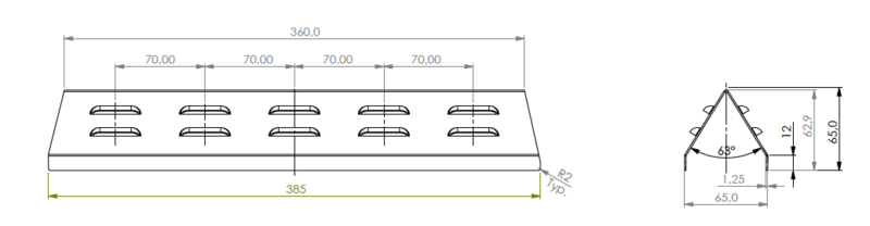 Flammenverteiler #71 - 385 x 65 x 62mm Weber 7636 + Weber Spirit Modelle ab 2013 - E310, S310, E320, S320, E330, S330 