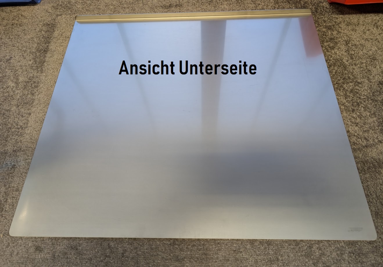 Schneidebrett SONDERMASS Edelstahl V2A - 63 x 55,5cm - vordere Kante 1,5cm