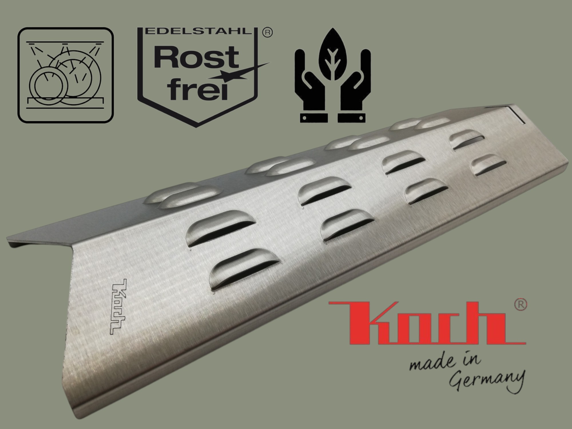 Flammenverteiler #56 - 390 x 120 x 44mm mit Nut (u.A. für Jamie Oliver, Kingsman 4, Mr. Gardener)