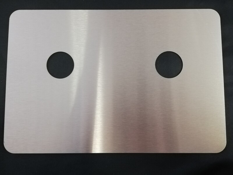 Edelstahl V2A  Wandabdeckung für Badarmatur #79 - 30 x 20cm rechteckig