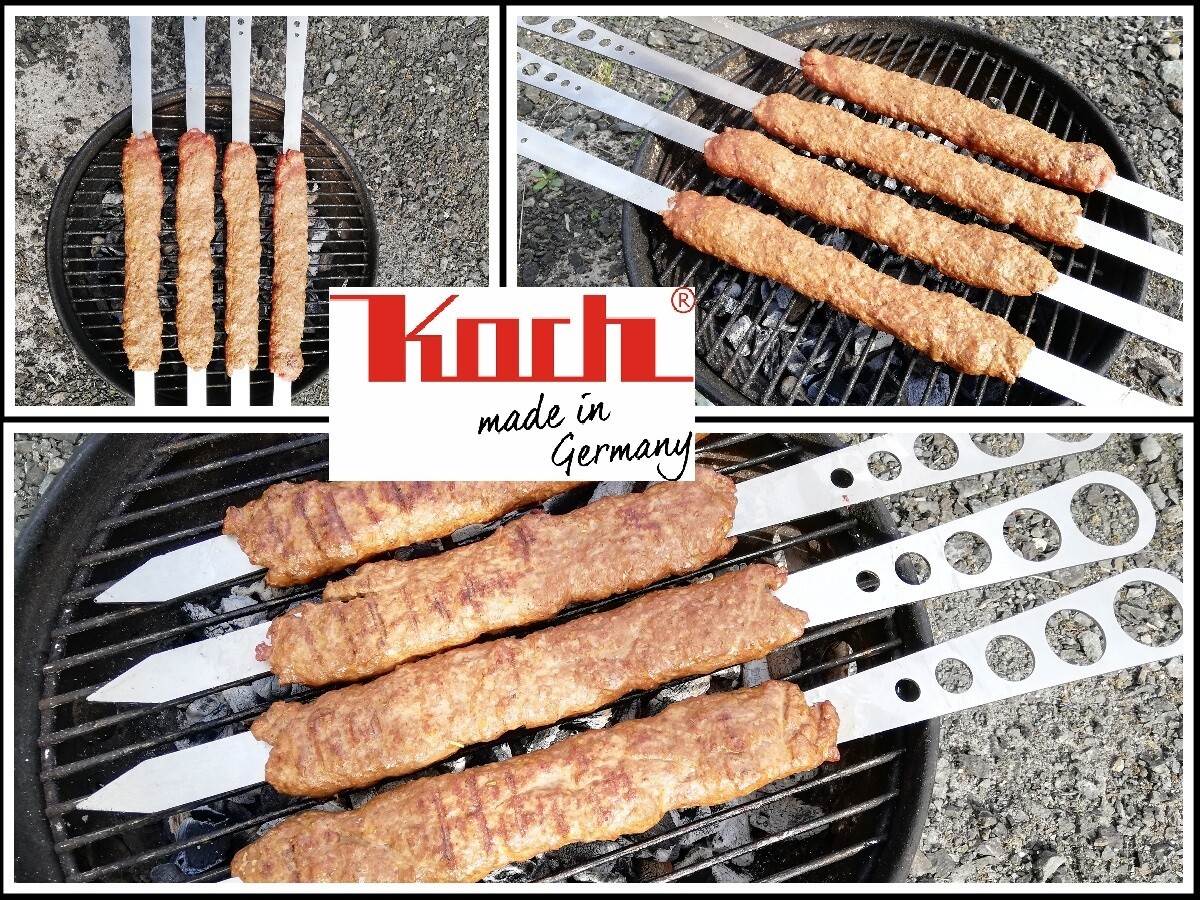 Edelstahl V2A Grillspieß XL #92 - 44,5cm Set 3 Stück