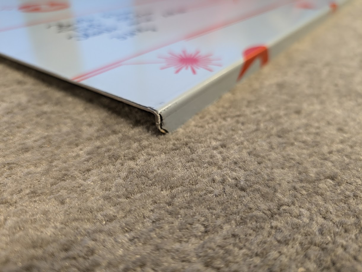 Schneidebrett SONDERMASS Edelstahl V2A - 63 x 55,5cm - vordere Kante 1,5cm