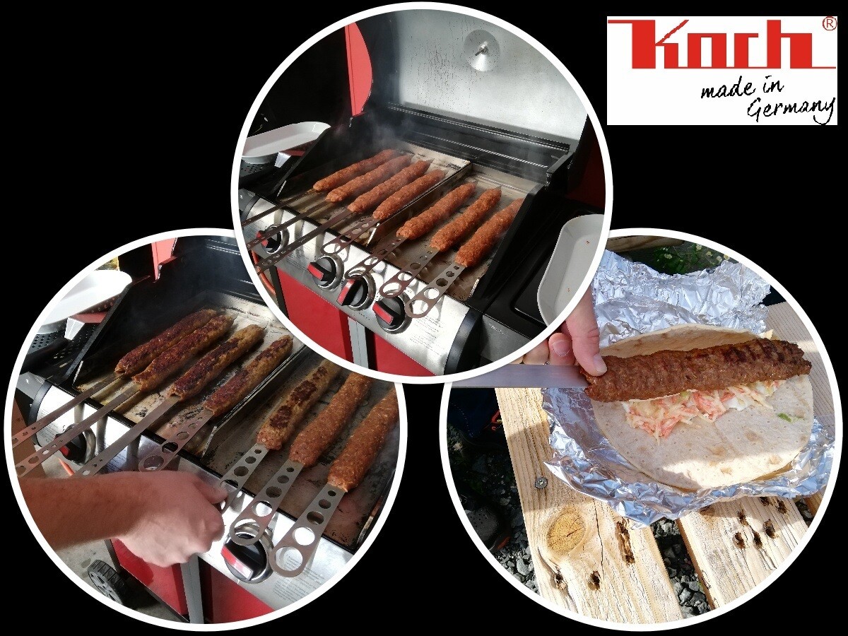 Edelstahl V2A Grillspieß #89 - XXL 64,5cm - Set 3 Stück