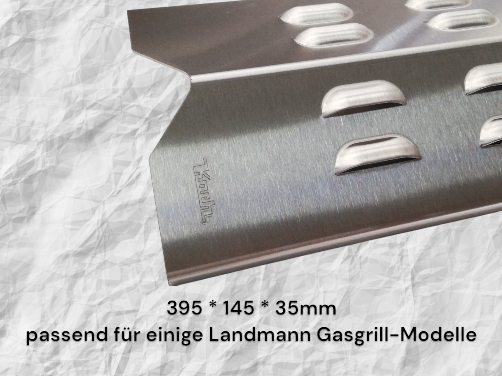 Flammenverteiler #55 - 395 x 145 x 35mm (u.A. für einige Landmann + Lidl Gasgrills)